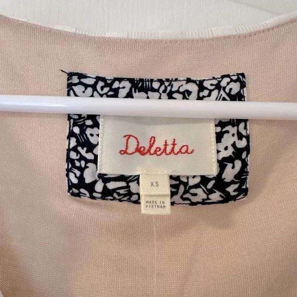 NWT Beautiful Anthropologie Deletta Side Tie Top (white/ivory, size xs/s) - Picture 3 of 7